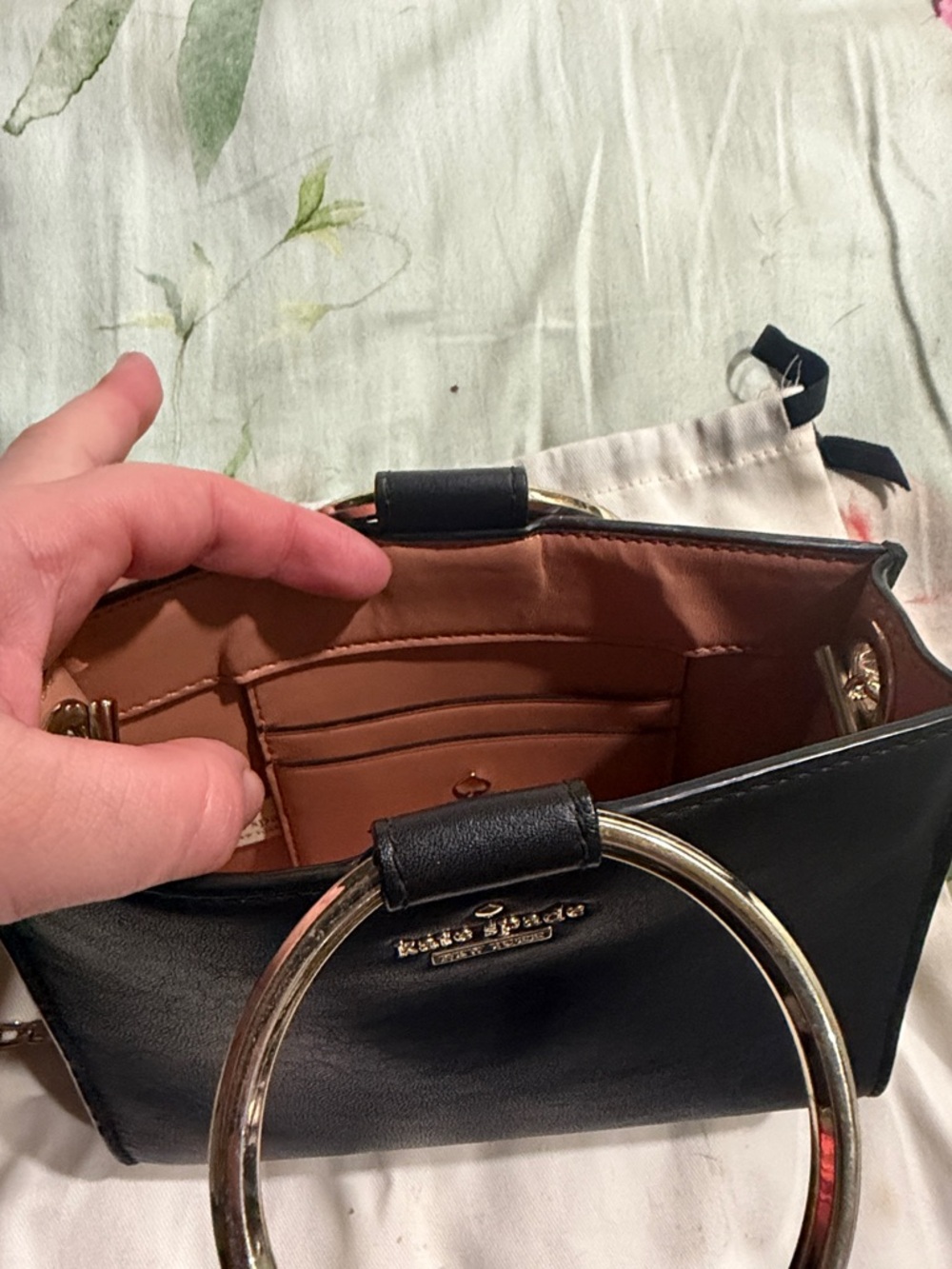 kate spade Black Leather Mini Ring-Handle Crossbody - Picture 3 of 6